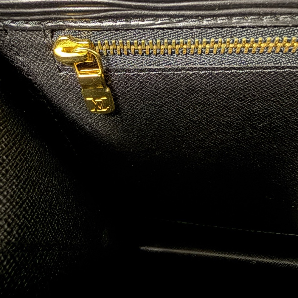 Louis Vuitton Black Epi Leather Gold-Tone Lock Satchel Monceau MM - Picture 12 of 13